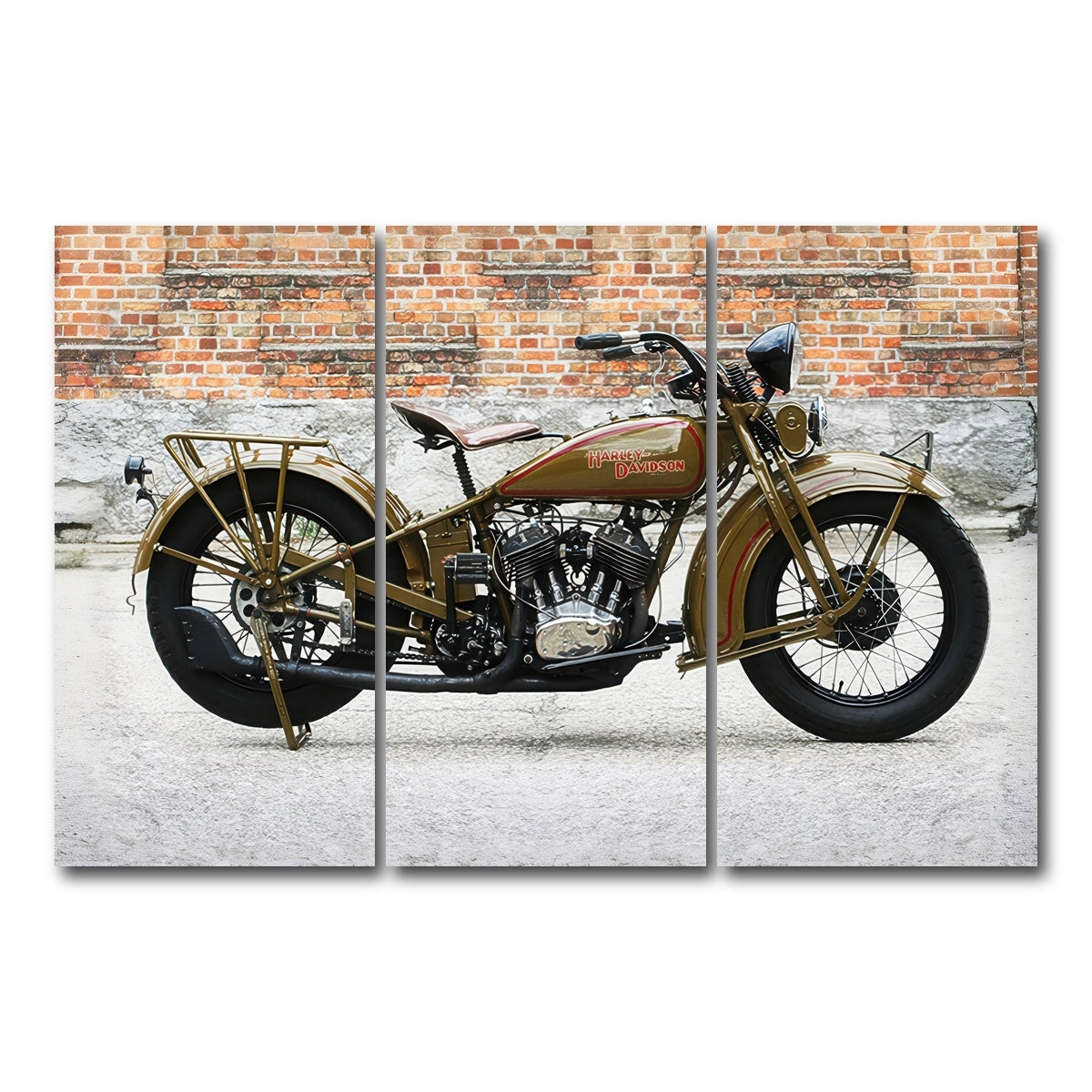 AUTO-MOCKUP WHITE | 1930's Harley Davidson | 3 Piece | Gallery Wrapped | group=12x24