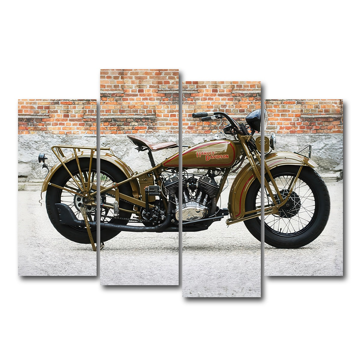 AUTO-MOCKUP WHITE | 1930's Harley Davidson | 4 Piece | Gallery Wrapped | group=4_normal