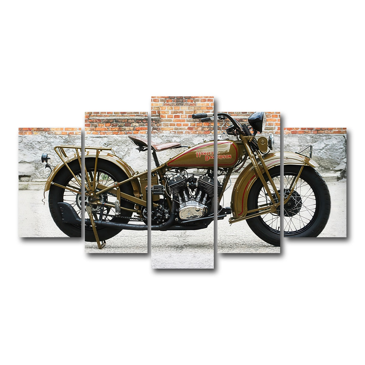 AUTO-MOCKUP WHITE | 1930's Harley Davidson | 5 Piece | Gallery Wrapped | group=5_normal