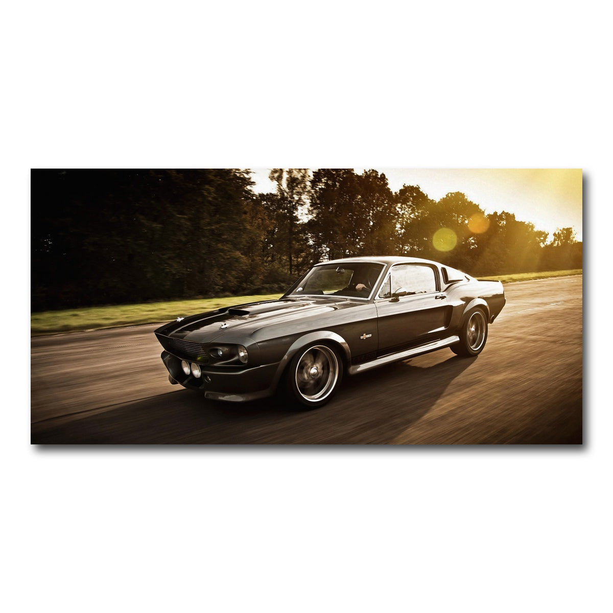 AUTO-MOCKUP WHITE | 1967 Mustang Shelby GT500 Eleanor | 1 Piece | Gallery Wrap Canvas | group=2x1