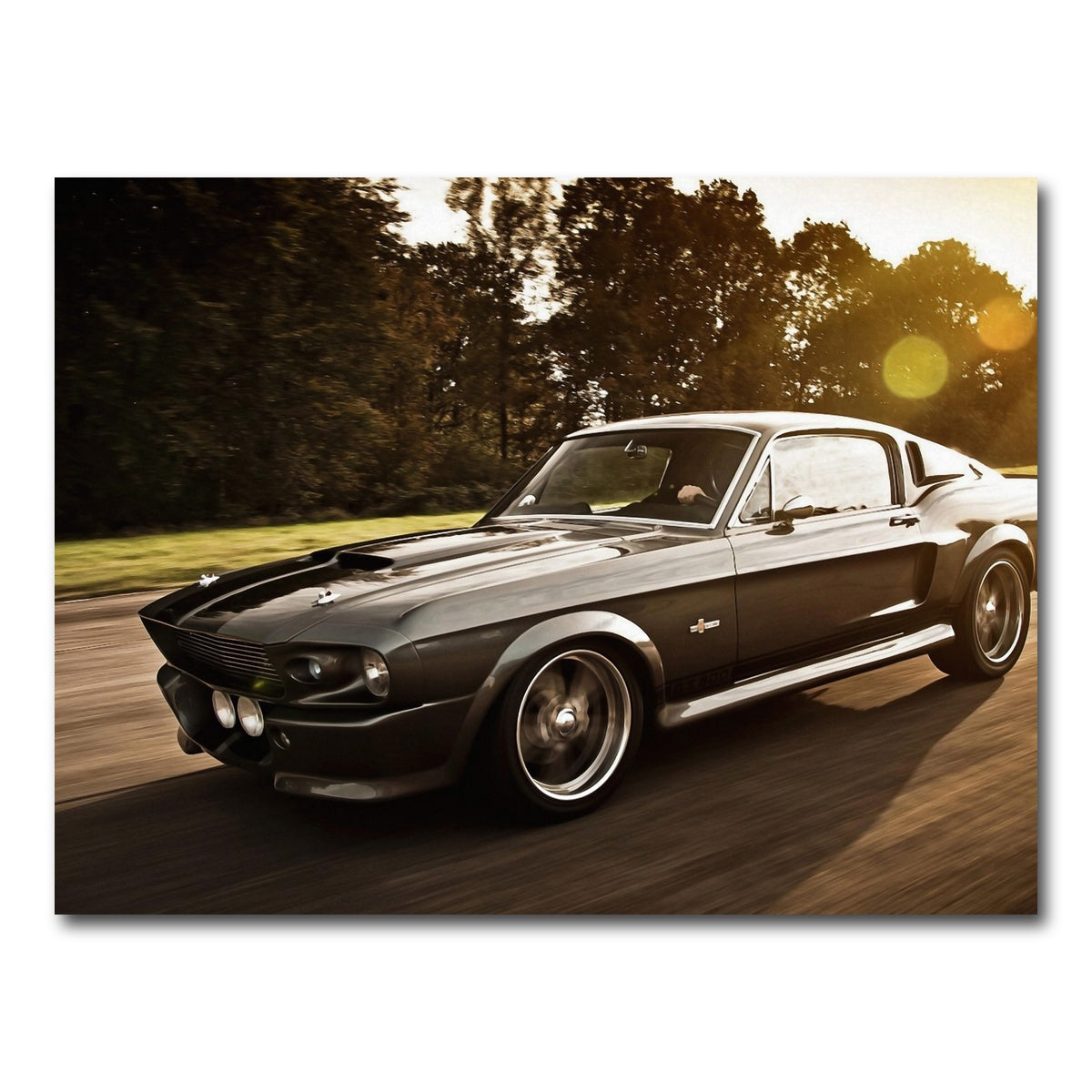 AUTO-MOCKUP WHITE | 1967 Mustang Shelby GT500 Eleanor | 1 Piece | Gallery Wrap Canvas | group=4x3