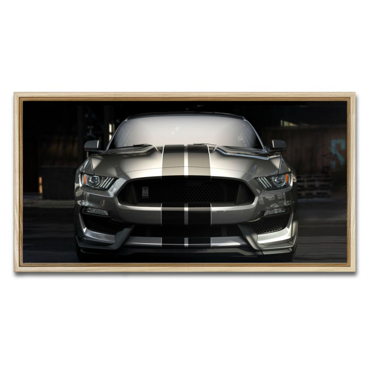 AUTO-MOCKUP WHITE | 2018 Shelby GT350 | 1 Piece | Natural Framed Canvas | group=2x1