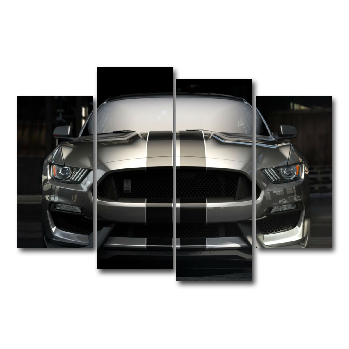 AUTO-MOCKUP WHITE | 2018 Shelby GT350 | 4 Piece | Gallery Wrap Canvas | group=4_short