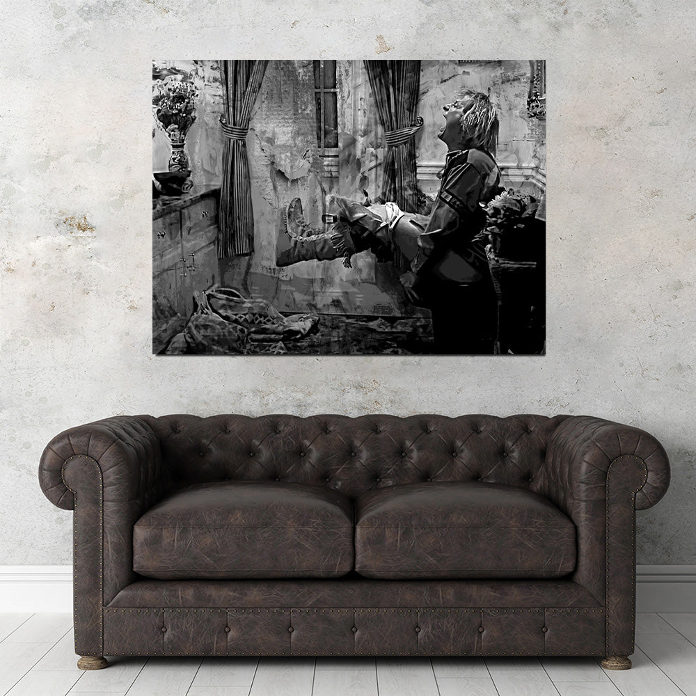 Dumb & Dumber Bathroom Decor Grayscale Wall Art