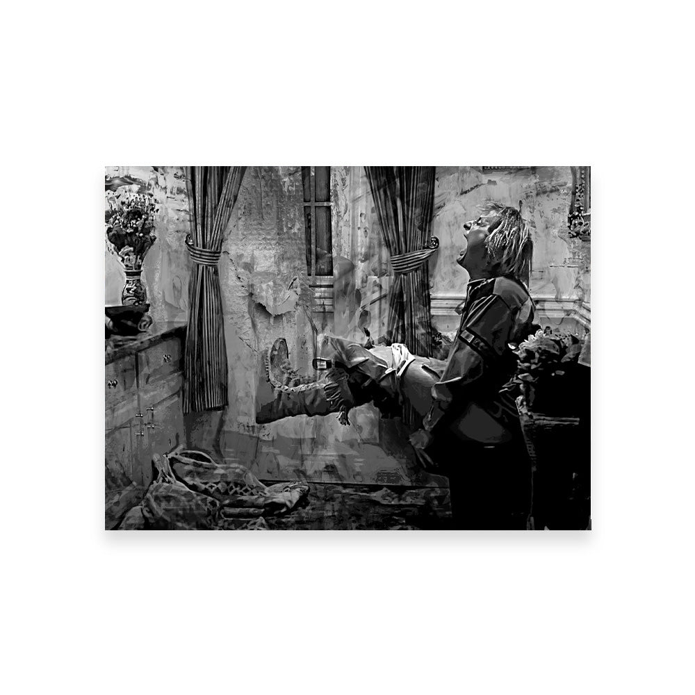 Dumb & Dumber Bathroom Decor Grayscale Wall Art