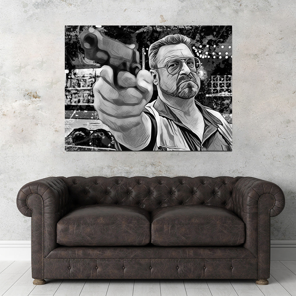 Walter Sobchak Grayscale Wall Art