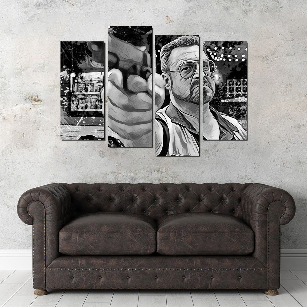 Walter Sobchak Grayscale Wall Art