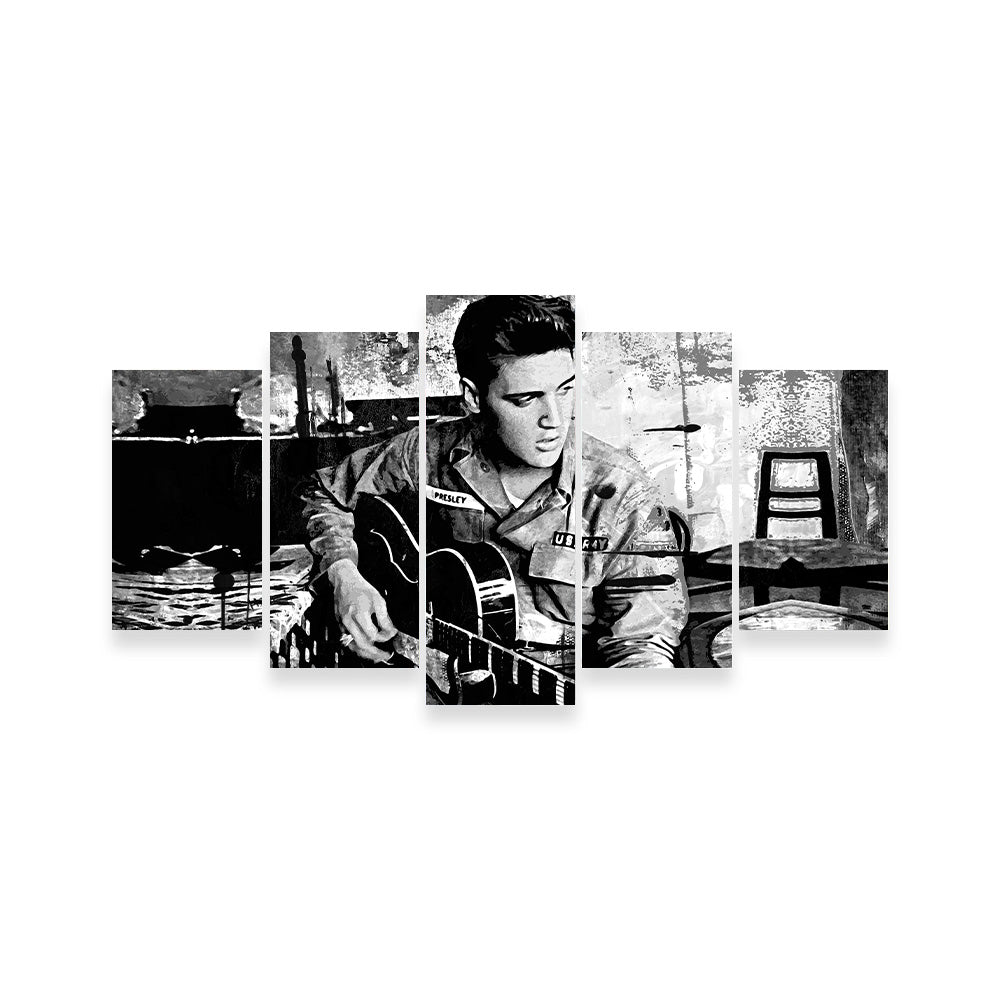 Elvis Presley Grayscale Wall Art