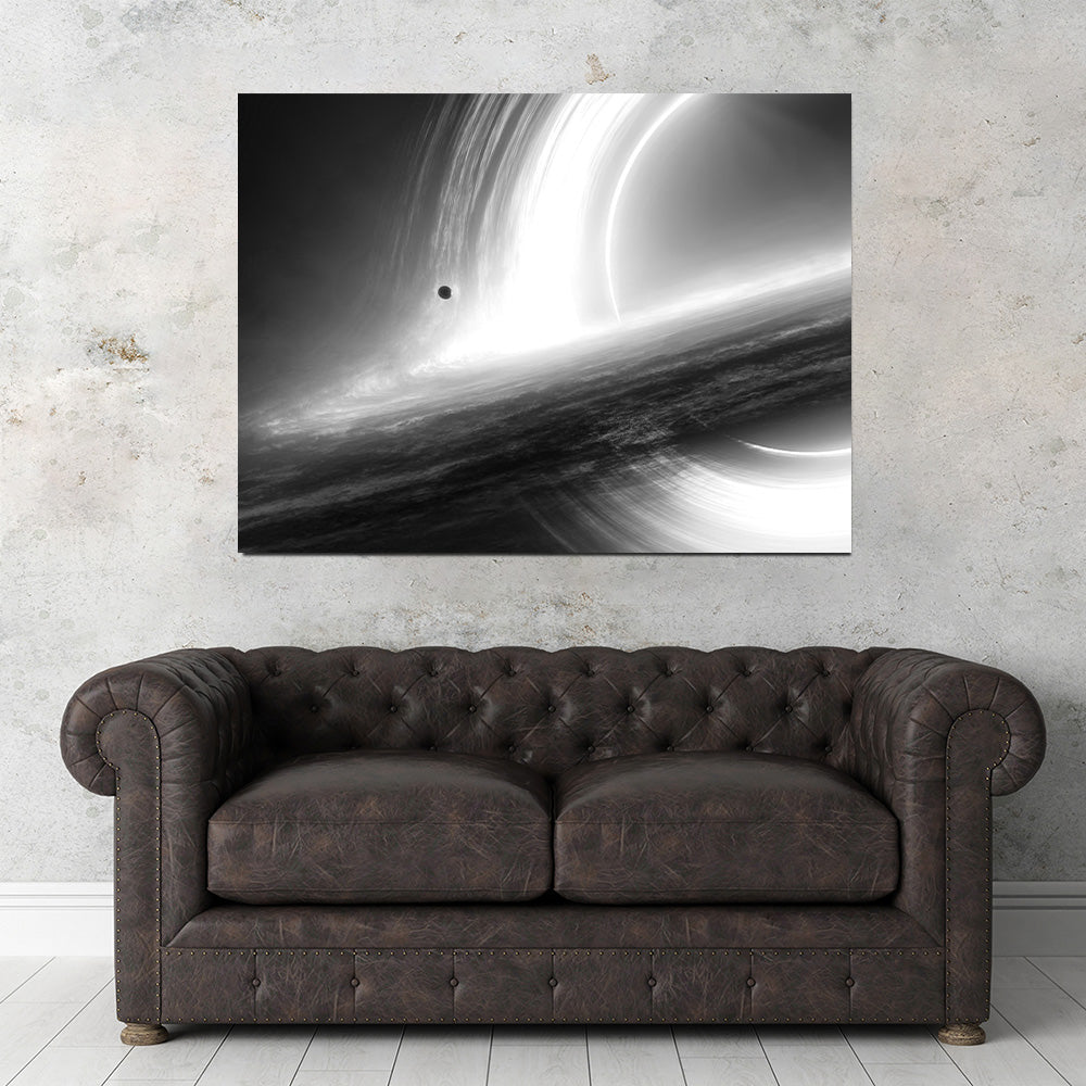 Interstellar Gargantua Grayscale Wall Art