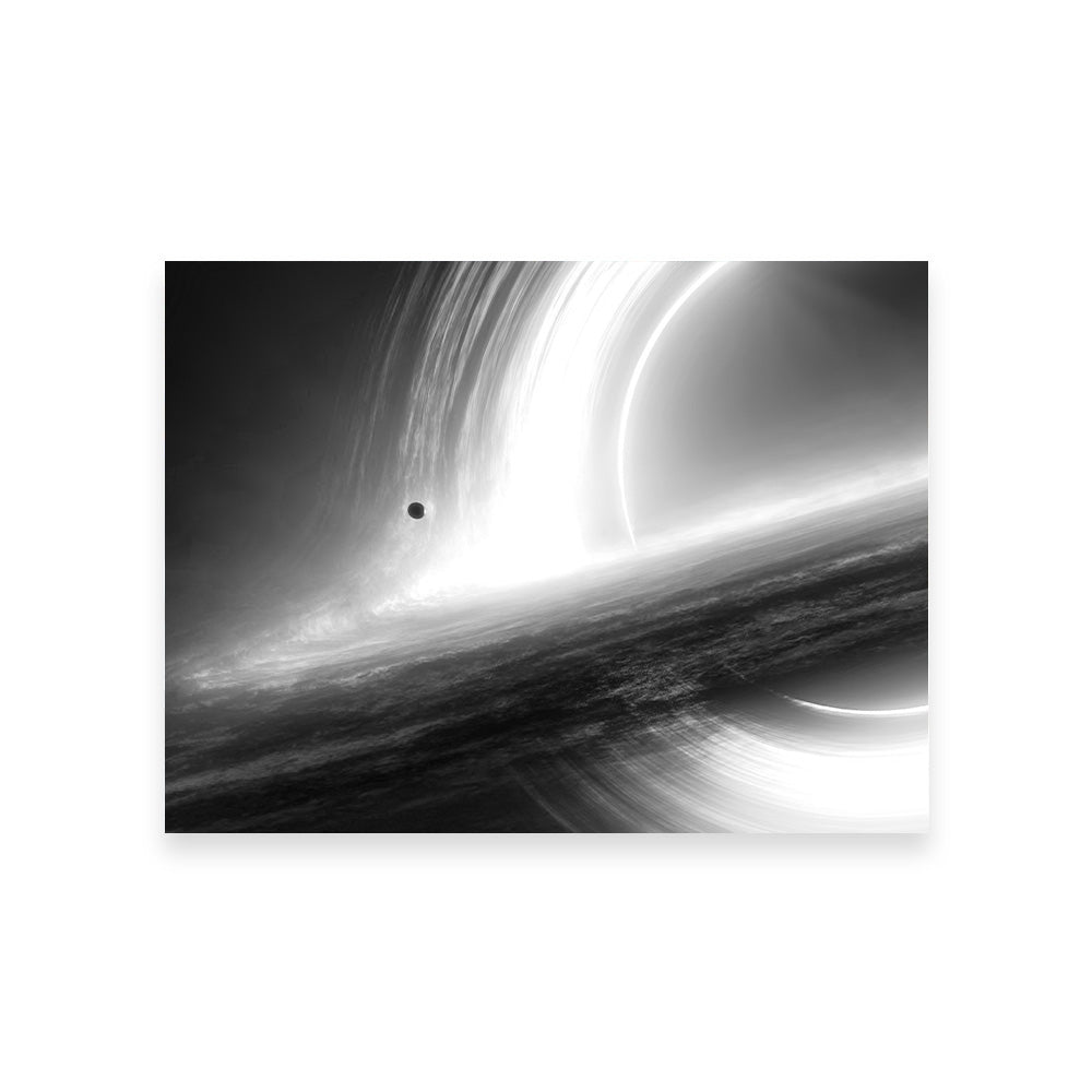 Interstellar Gargantua Grayscale Wall Art