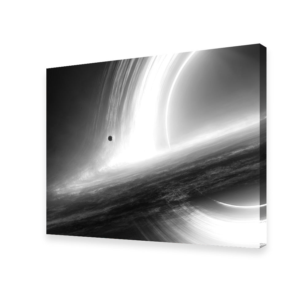 Interstellar Gargantua Grayscale Wall Art