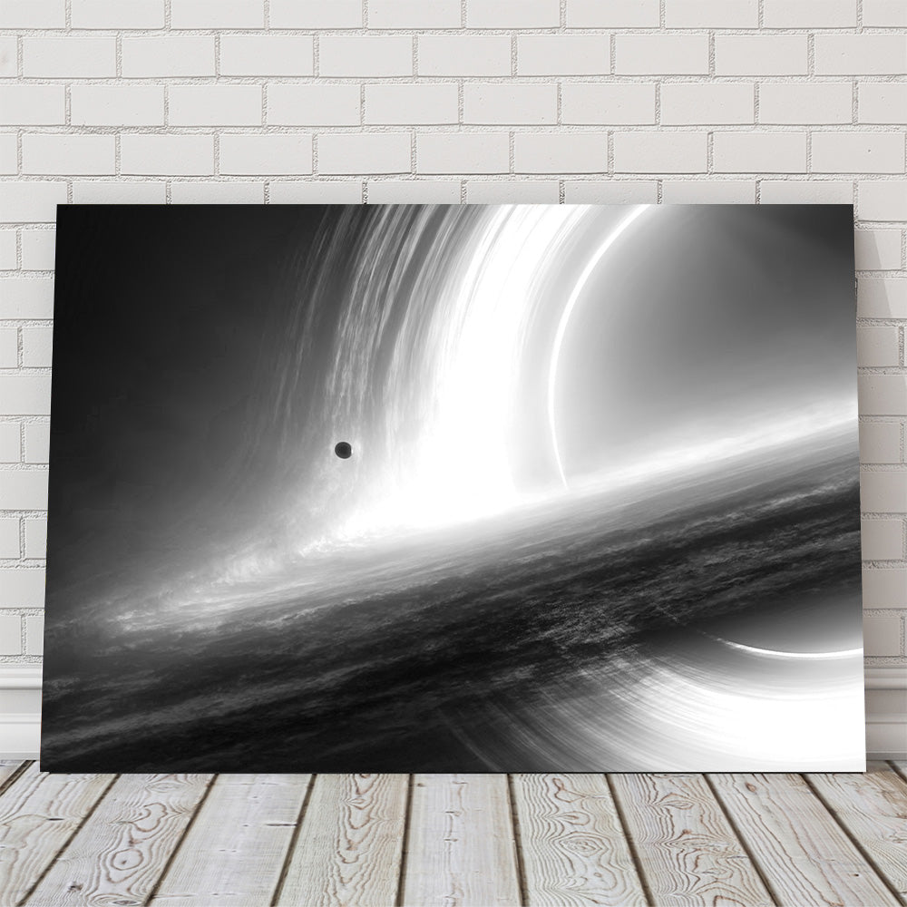 Interstellar Gargantua Grayscale Wall Art