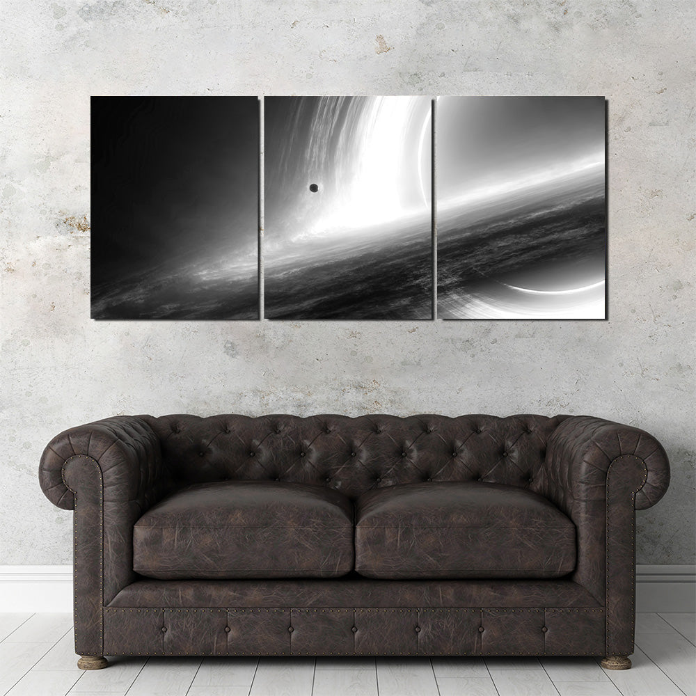 Interstellar Gargantua Grayscale Wall Art