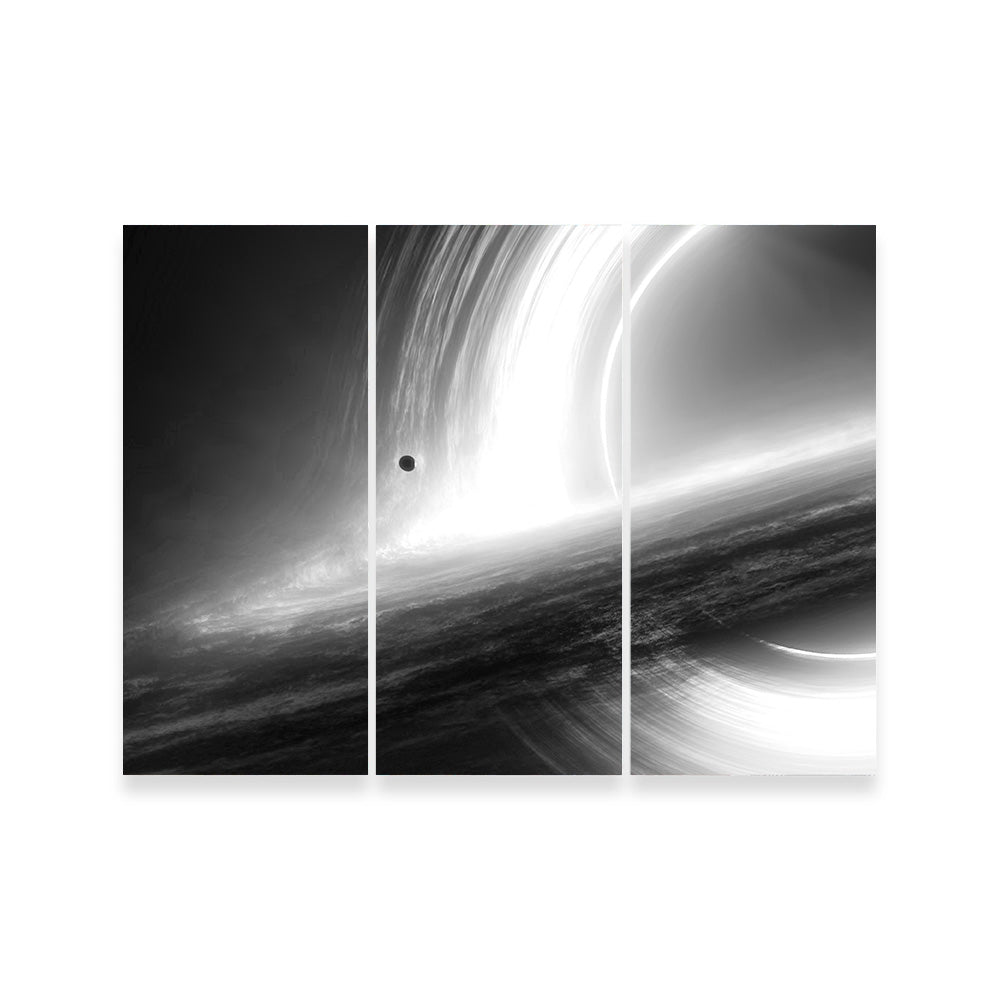 Interstellar Gargantua Grayscale Wall Art