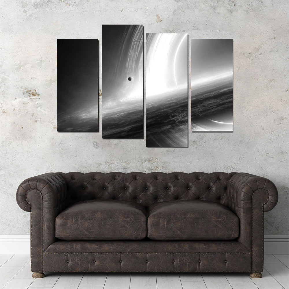 Interstellar Gargantua Grayscale Wall Art
