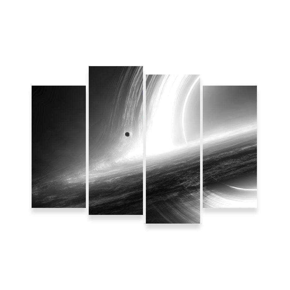 Interstellar Gargantua Grayscale Wall Art