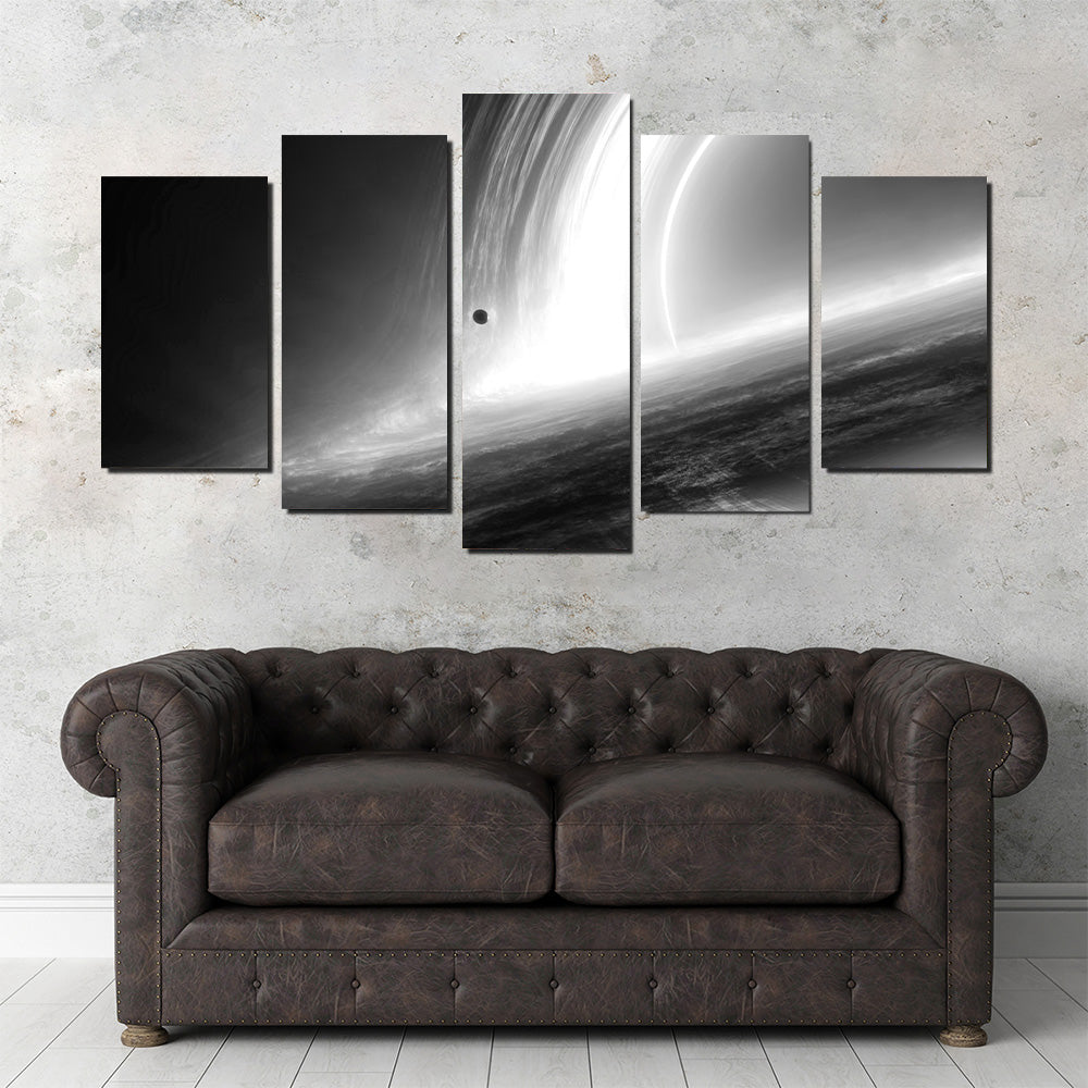 Interstellar Gargantua Grayscale Wall Art