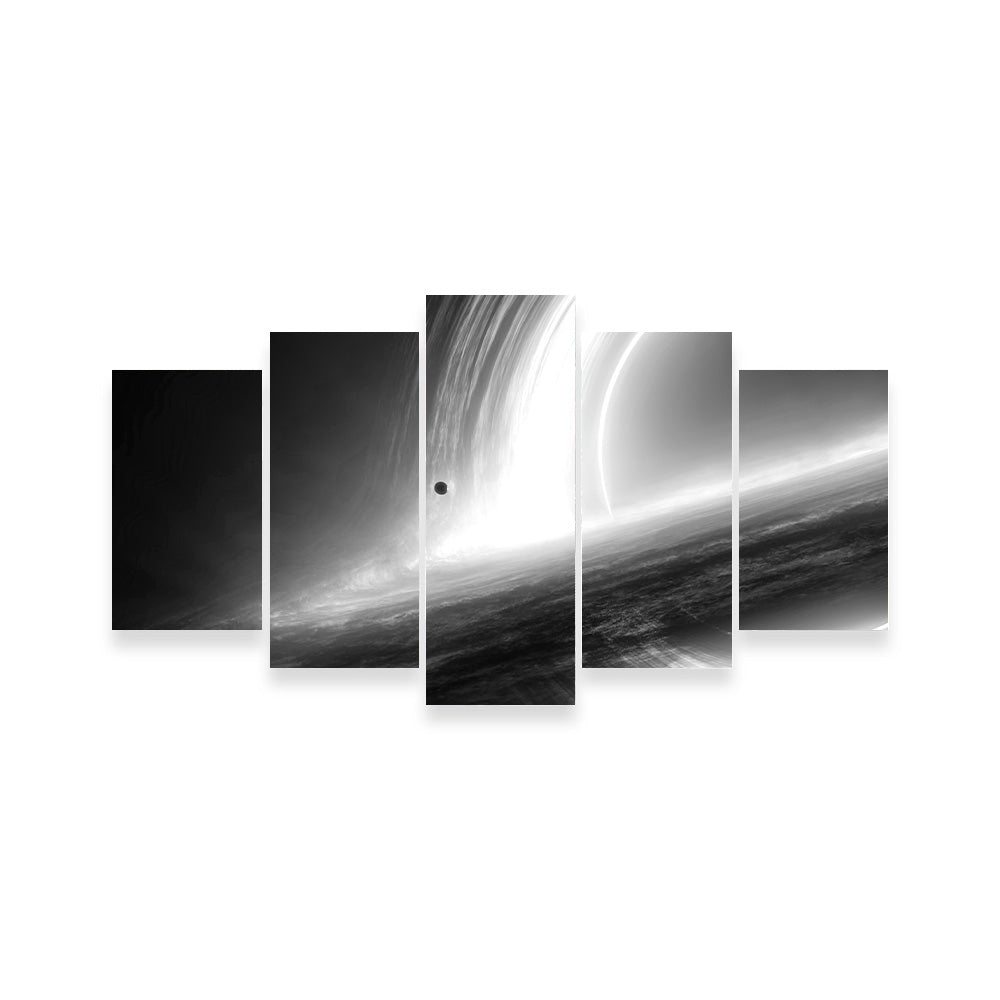 Interstellar Gargantua Grayscale Wall Art