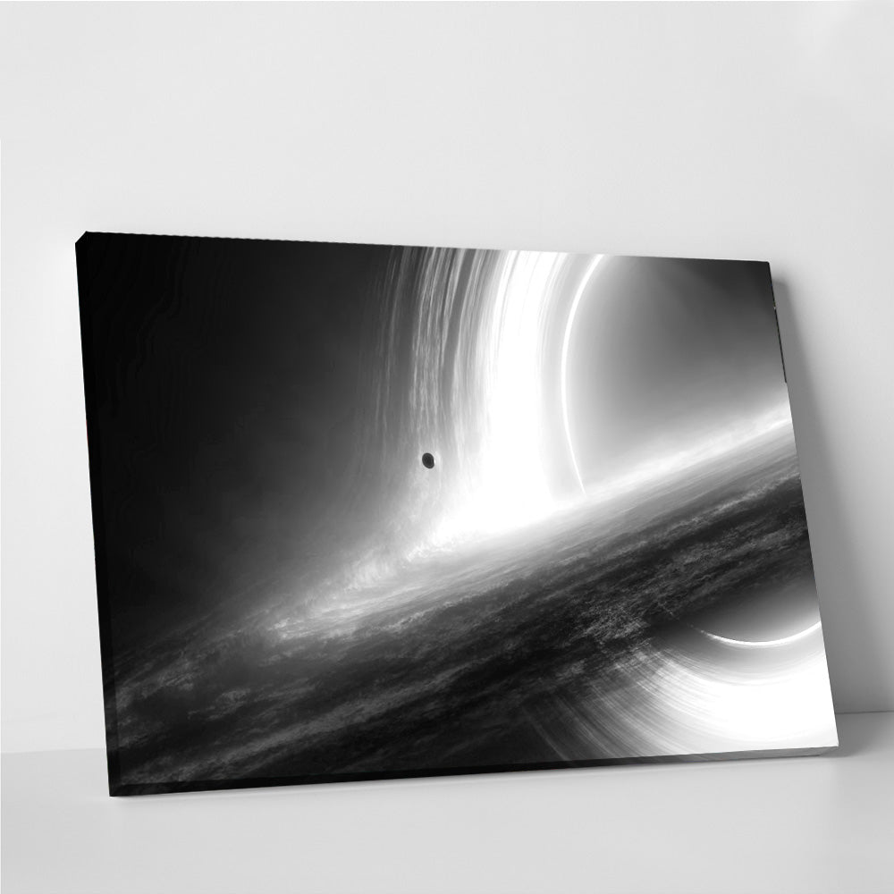 Interstellar Gargantua Grayscale Wall Art