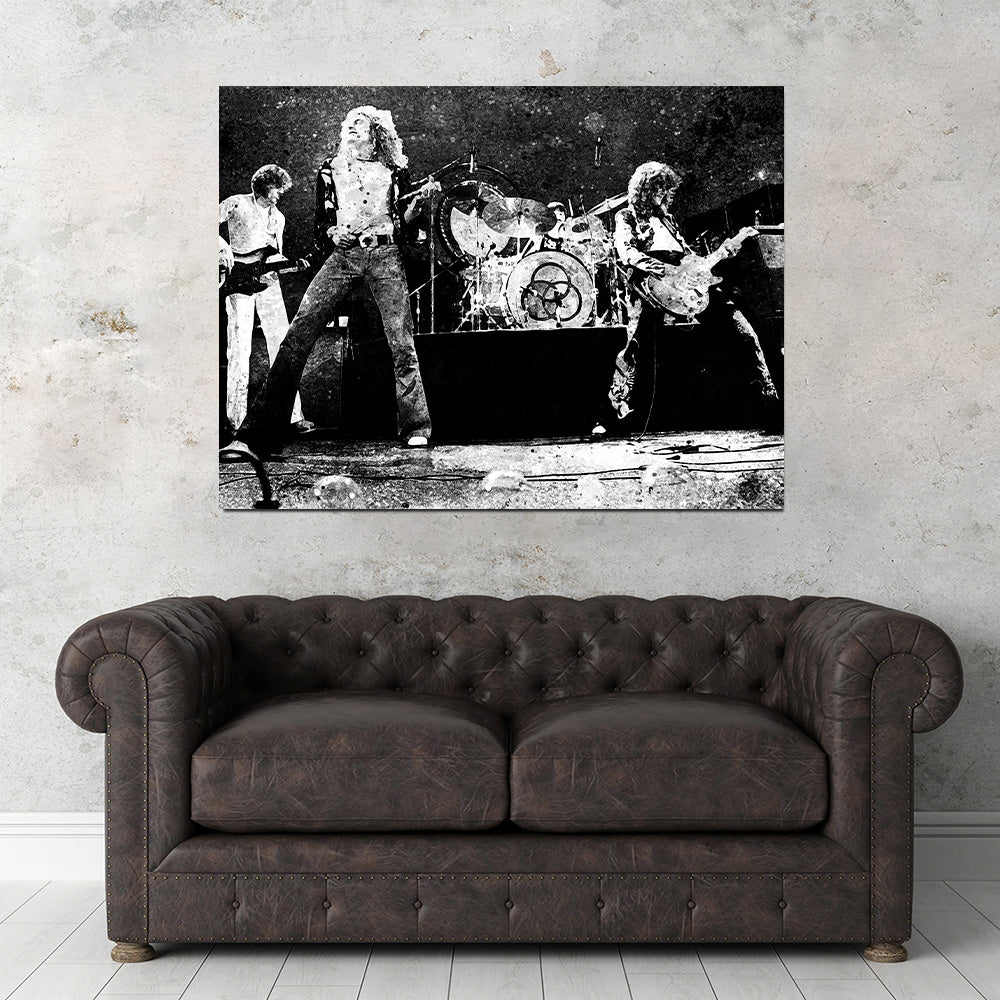 Live Led Zeppelin Grayscale Wall Art