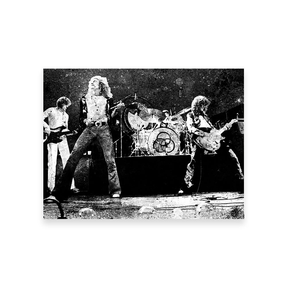 Live Led Zeppelin Grayscale Wall Art