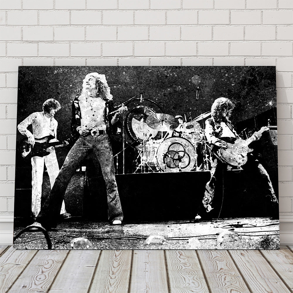 Live Led Zeppelin Grayscale Wall Art