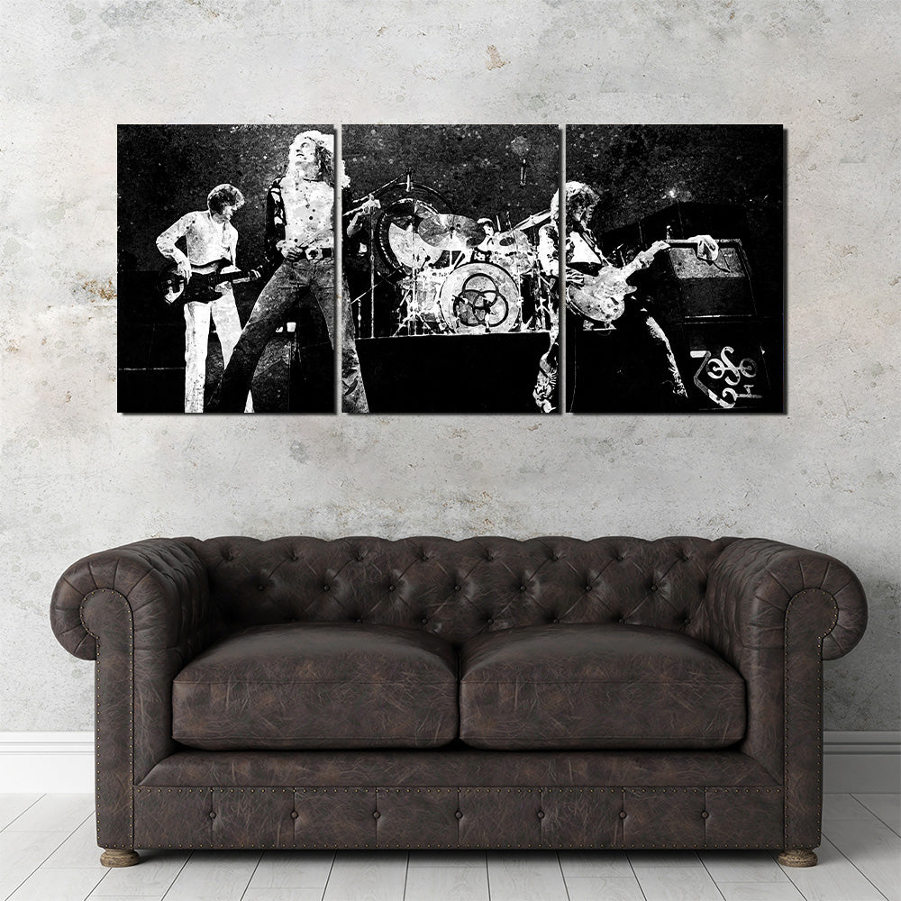 Live Led Zeppelin Grayscale Wall Art