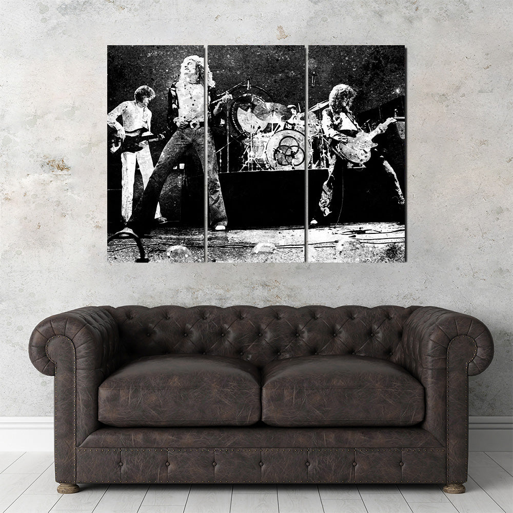 Live Led Zeppelin Grayscale Wall Art