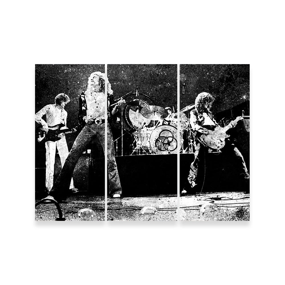 Live Led Zeppelin Grayscale Wall Art