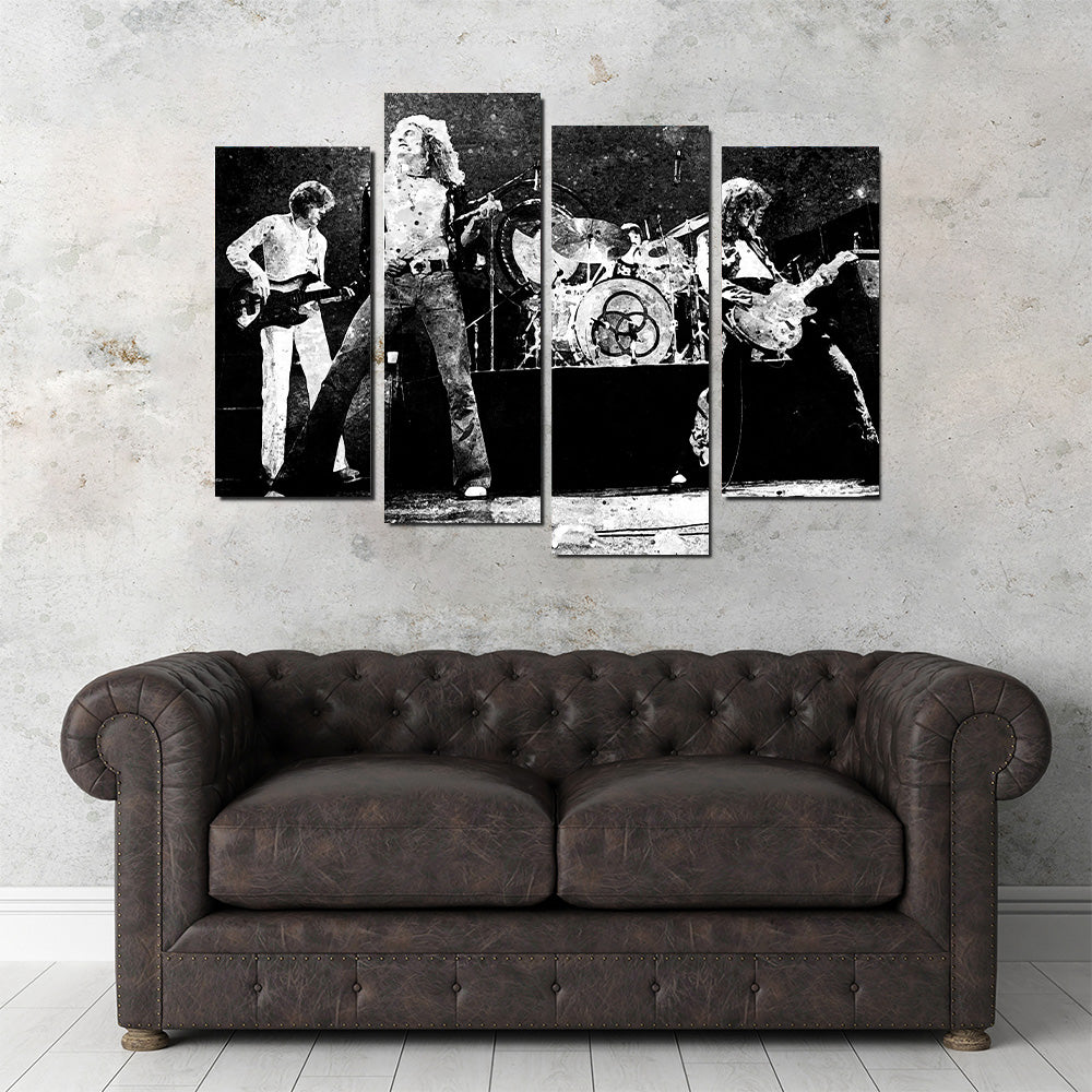 Live Led Zeppelin Grayscale Wall Art