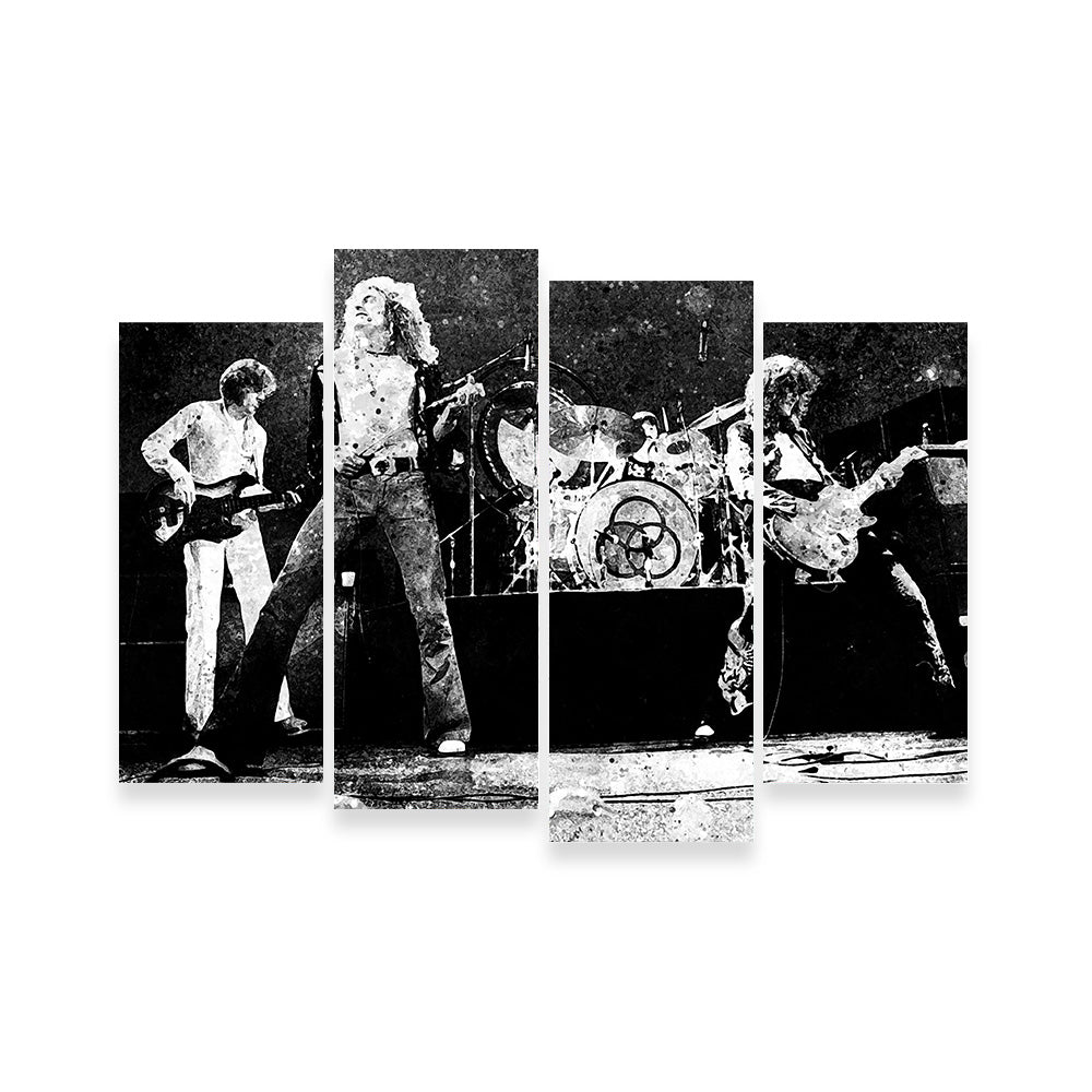 Live Led Zeppelin Grayscale Wall Art