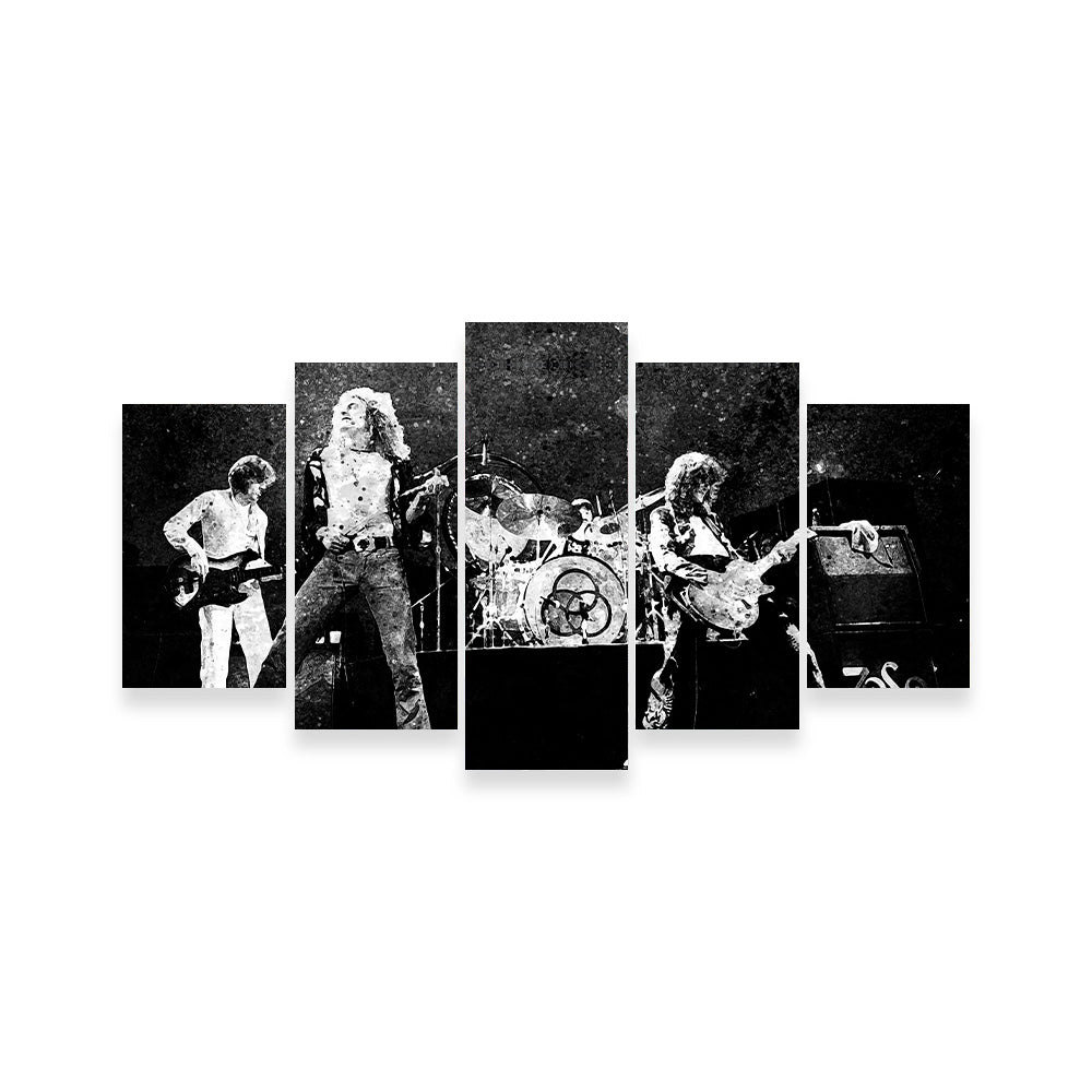 Live Led Zeppelin Grayscale Wall Art