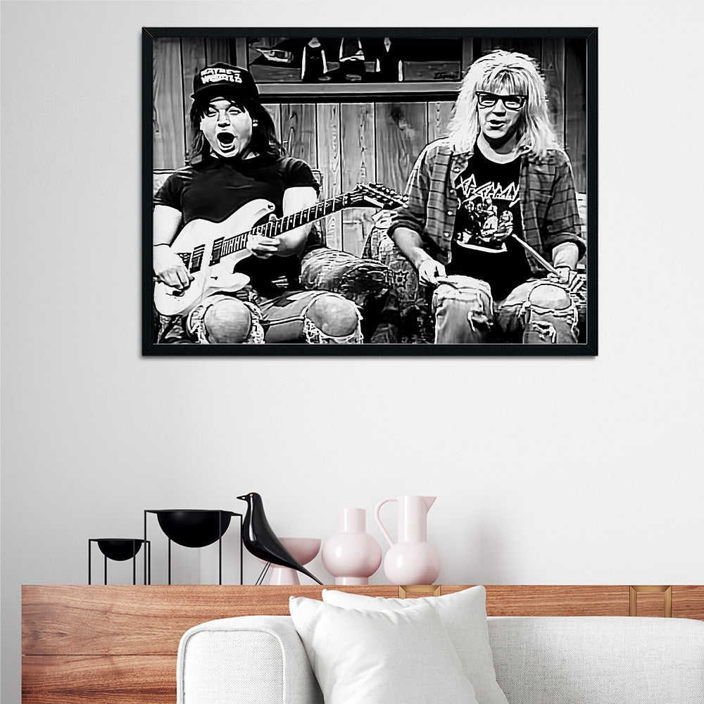 Wayne's World Grayscale Wall Art
