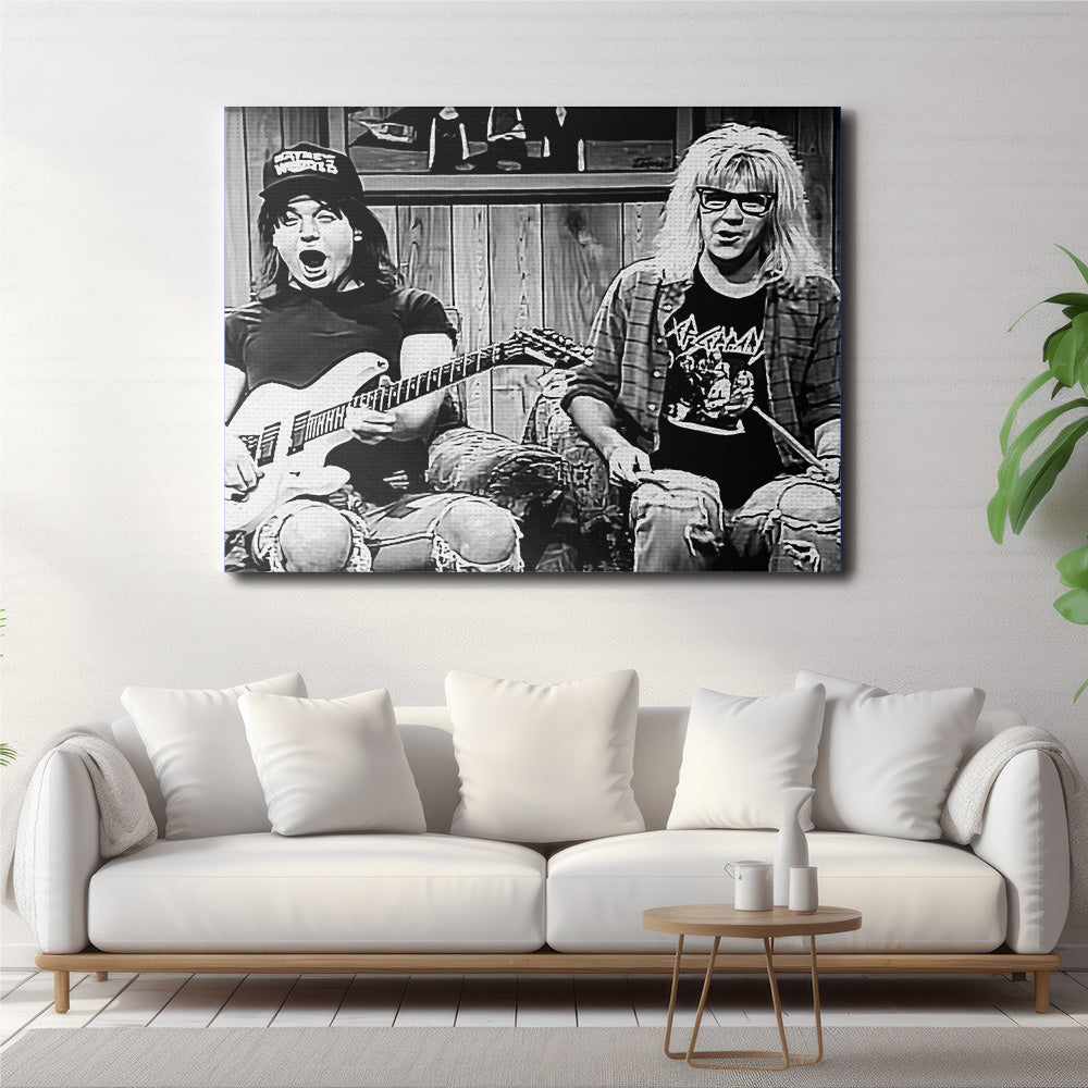 Wayne's World Grayscale Wall Art