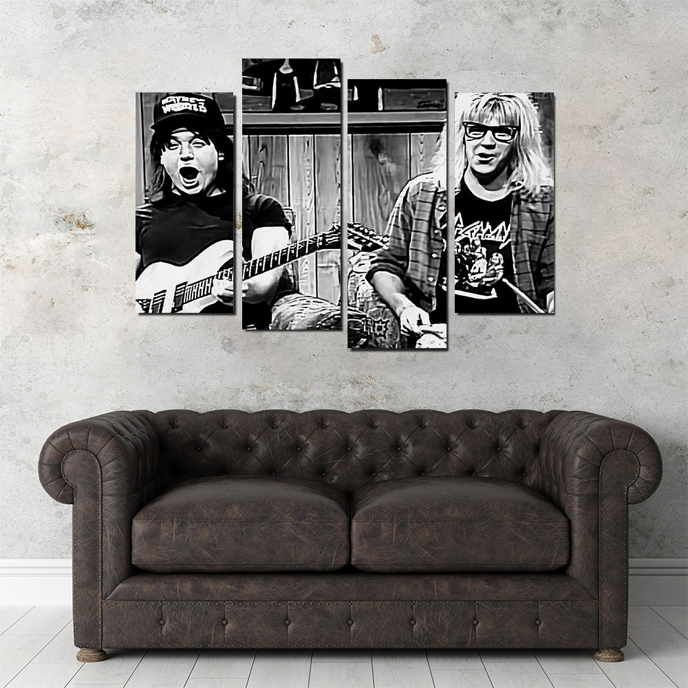 Wayne's World Grayscale Wall Art