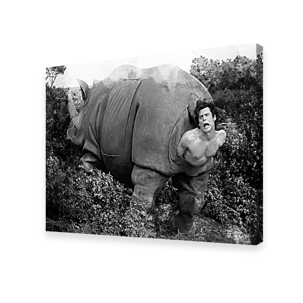Ace Ventura Rhino Birth - Grayscale Wall Art