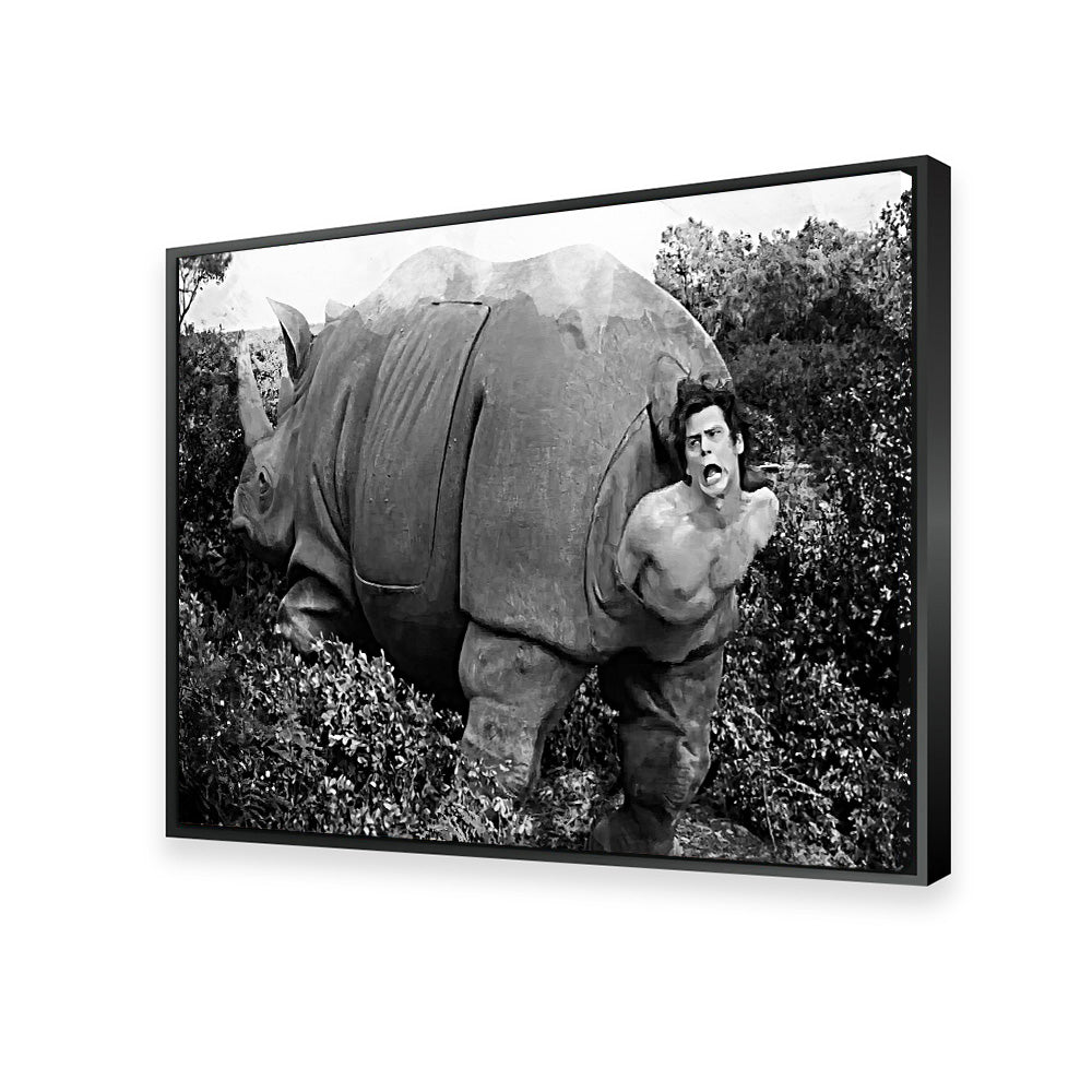 Ace Ventura Rhino Birth - Grayscale Wall Art