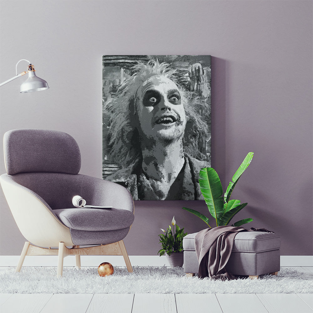 Beetlejuice Grayscale Wall Art