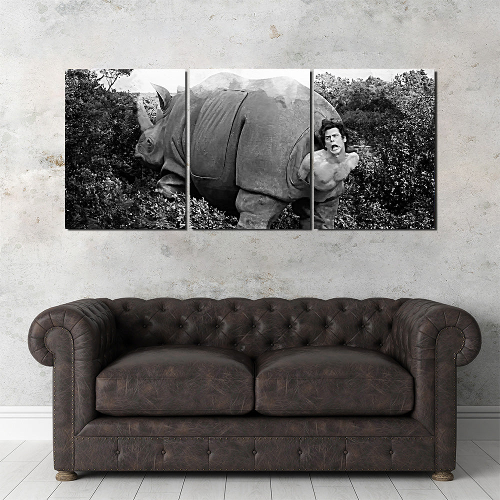 Ace Ventura Rhino Birth - Grayscale Wall Art