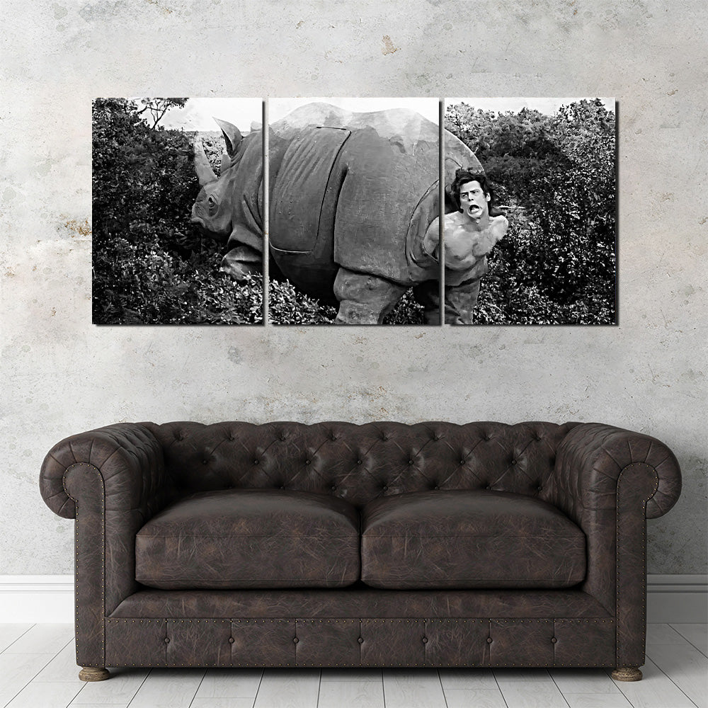 Ace Ventura Rhino Birth - Grayscale