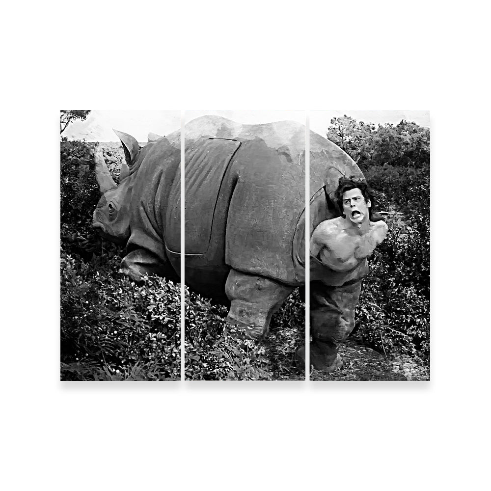 Ace Ventura Rhino Birth - Grayscale Wall Art
