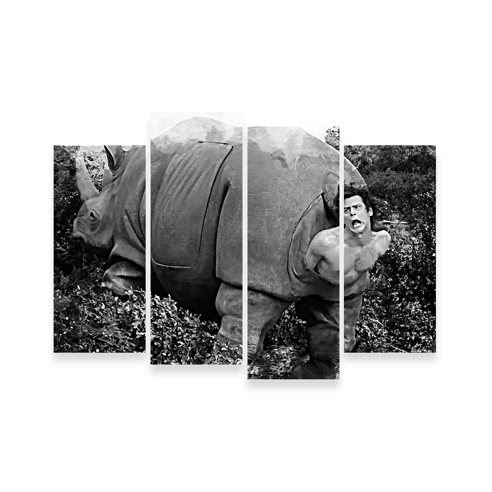 Ace Ventura Rhino Birth - Grayscale Wall Art