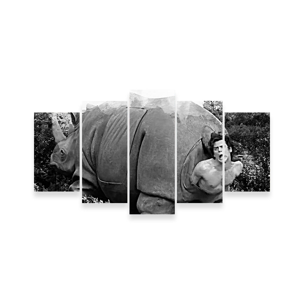 Ace Ventura Rhino Birth - Grayscale Wall Art