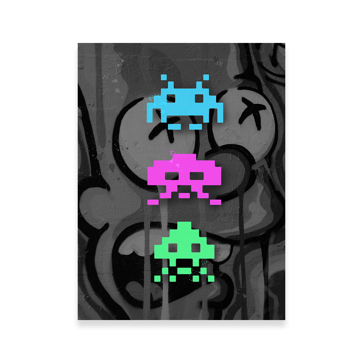 3 Space Invaders Graffiti
