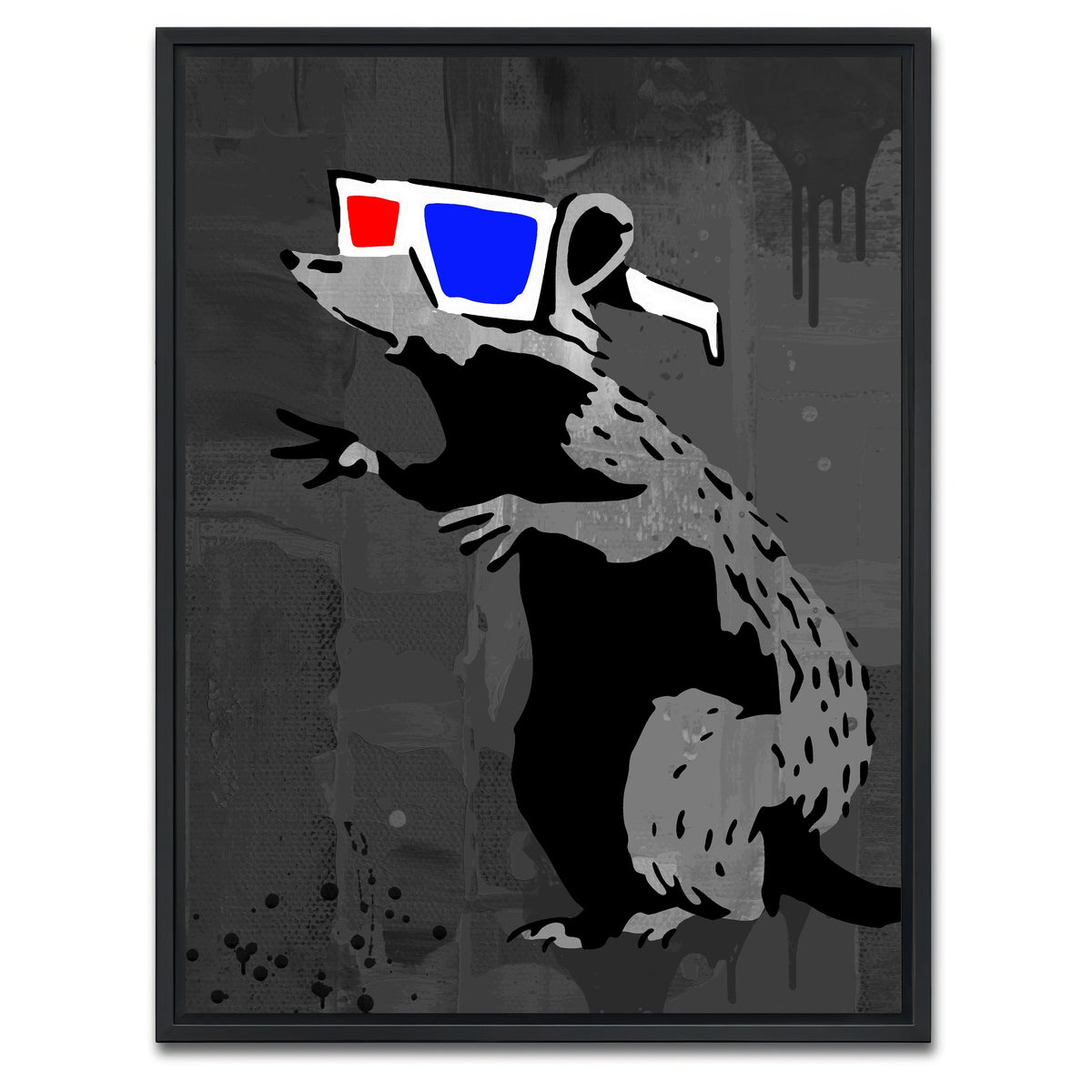 AUTO-MOCKUP WHITE | 3D rat | 1 Piece | Black Framed Canvas | group=3x4