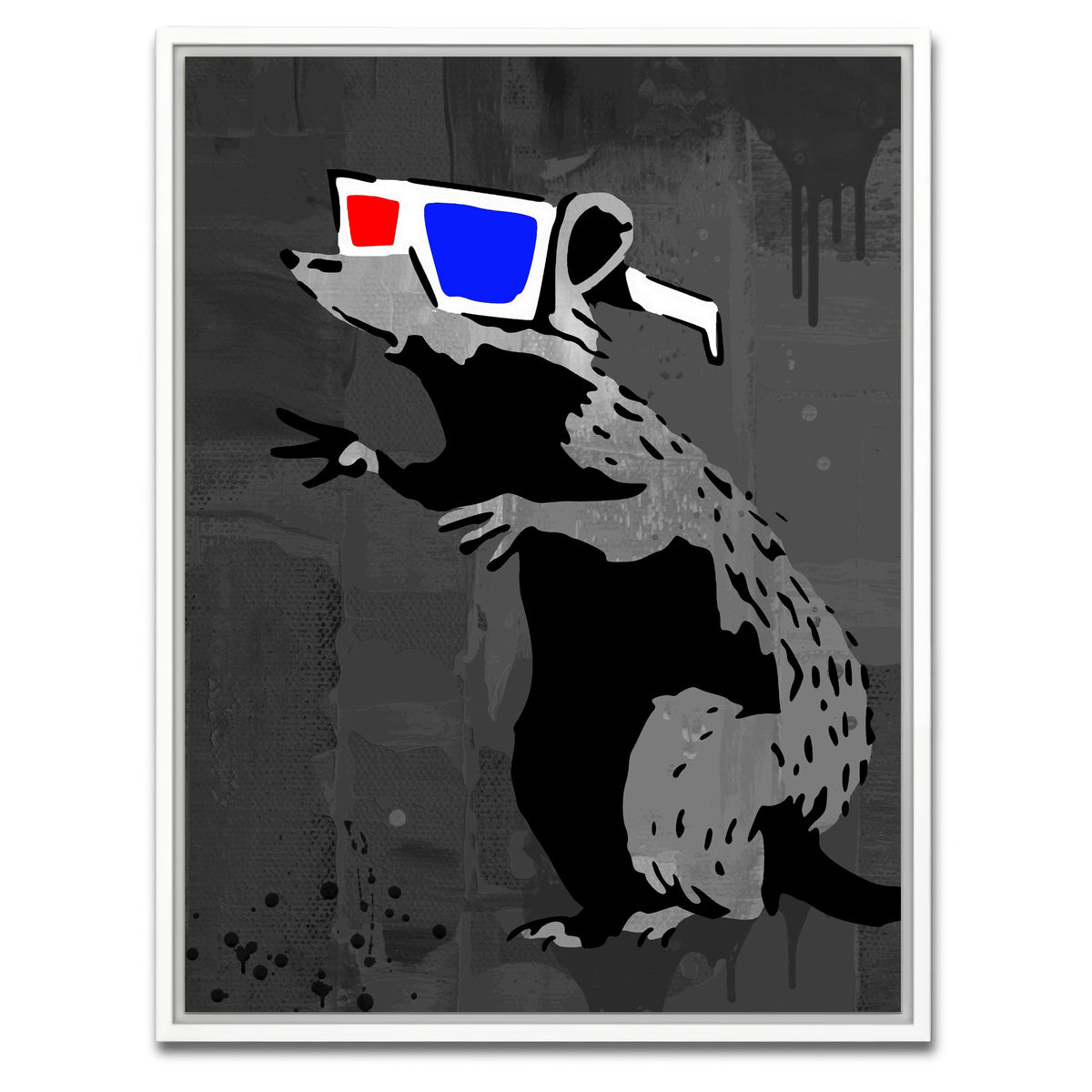 AUTO-MOCKUP WHITE | 3D rat | 1 Piece | White Framed Canvas | group=3x4