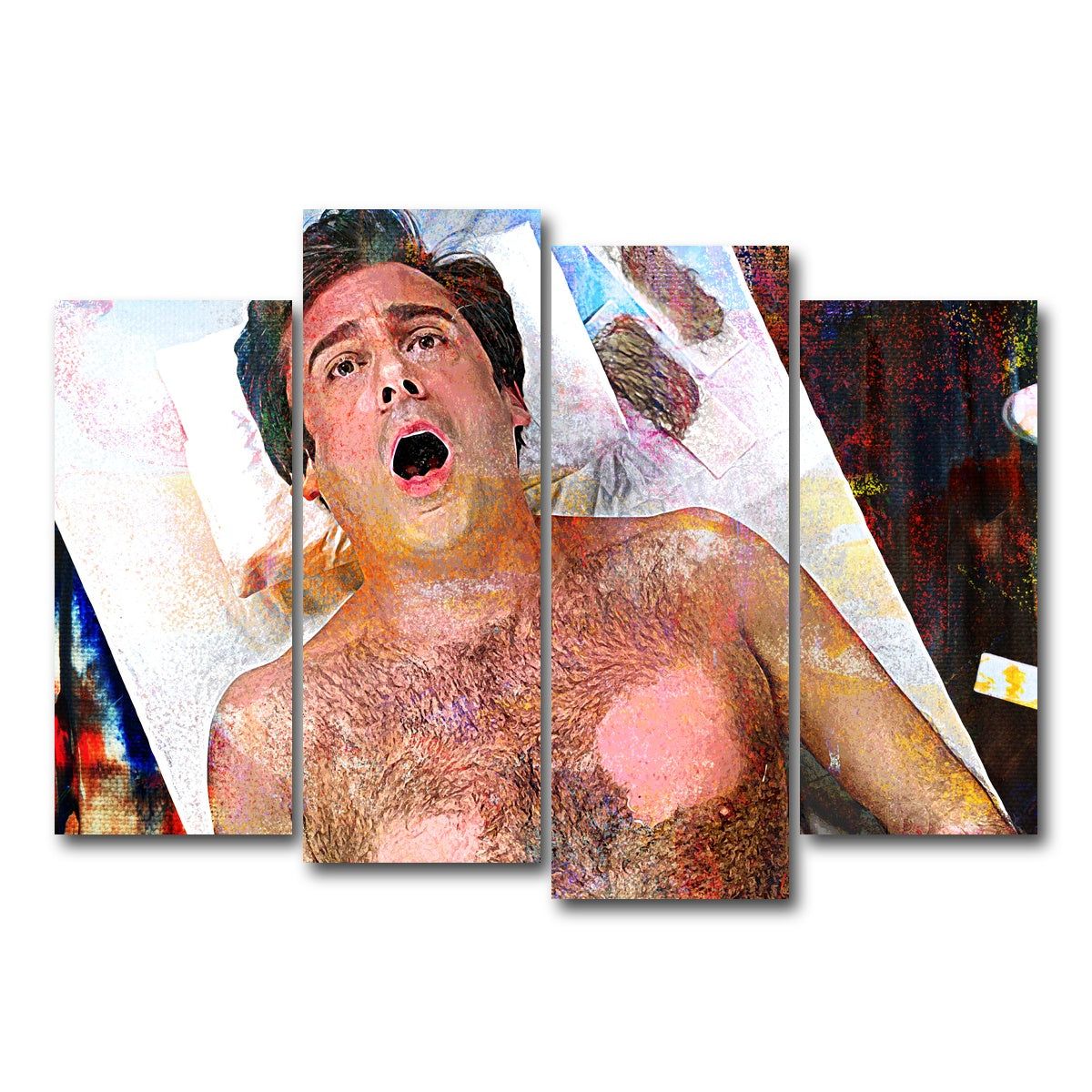 AUTO-MOCKUP WHITE | 40-Year-Old Virgin Waxing | 4 Piece | Gallery Wrapped | group=4_normal