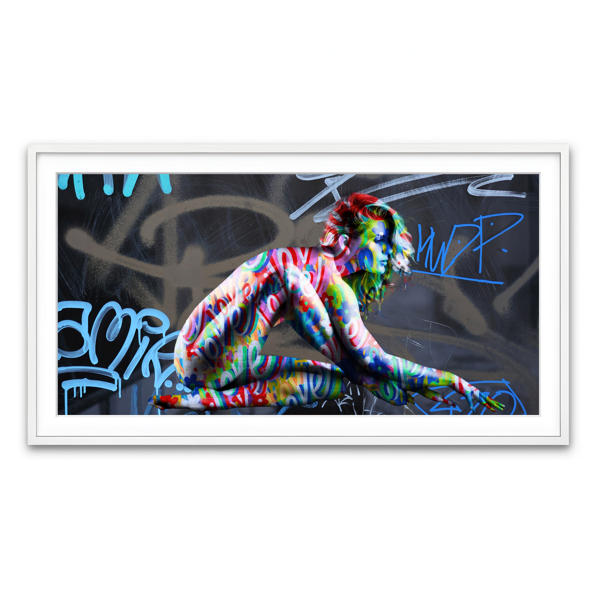 Framed Print 2x1 White