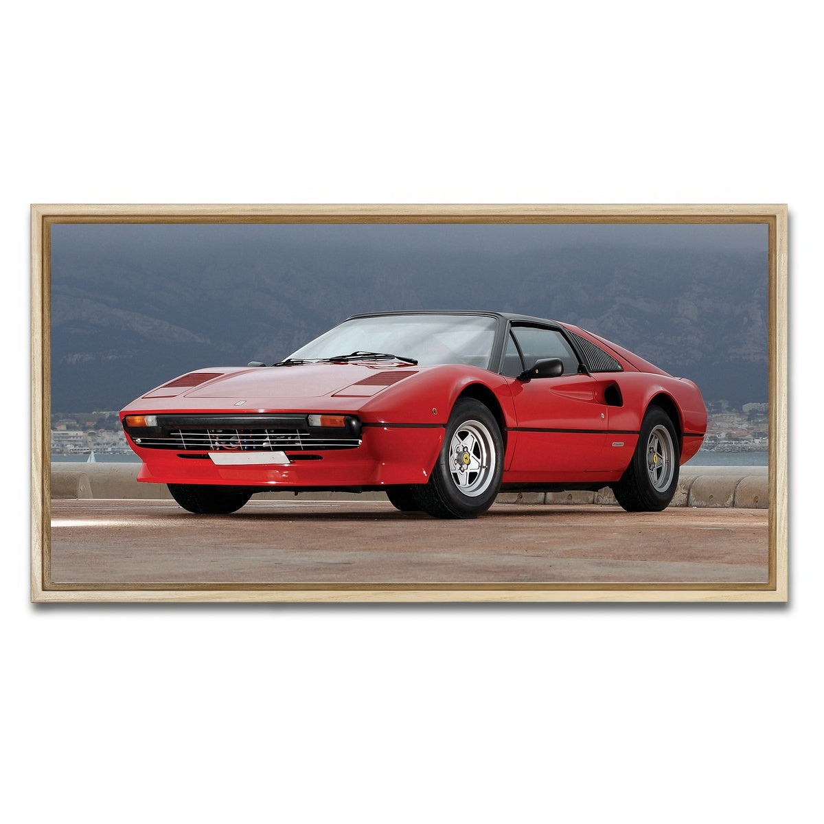 AUTO-MOCKUP WHITE | '77 Ferrari 308 GTS | 1 Piece | Natural Framed Canvas | group=2x1