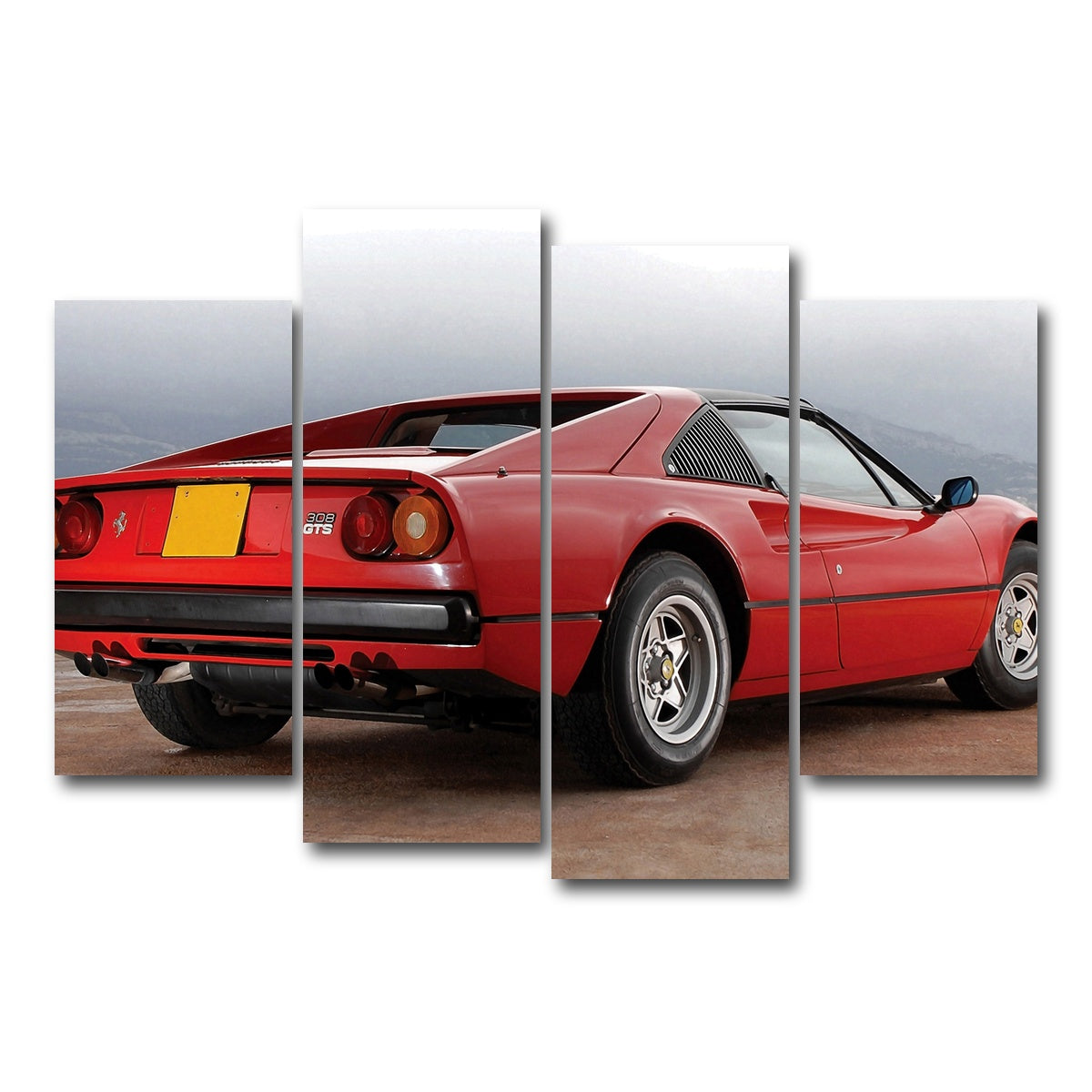 AUTO-MOCKUP WHITE | '77 Ferrari GTS | 4 Piece | Gallery Wrap Canvas | group=4_short